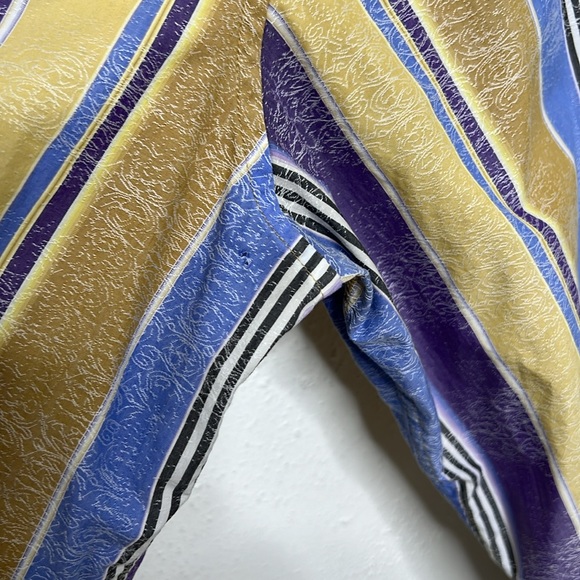 Robert Graham Vertical Striped Shirt Jewel Tone Flip Cuffs Extra Large - Picture 11 of 16